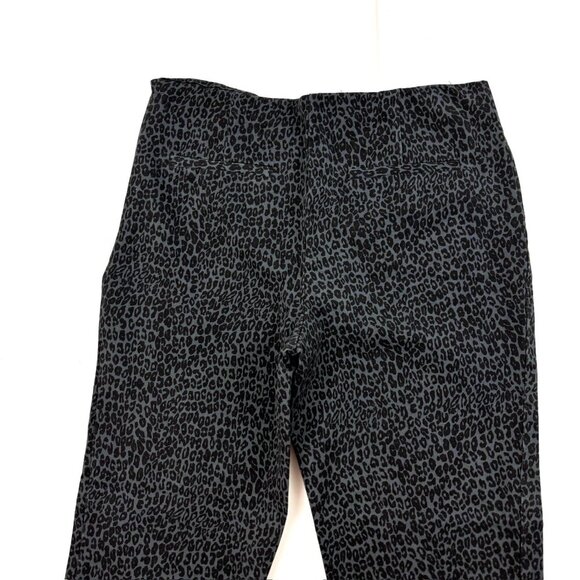 Time And Tru Ankle Crop Size Zip Women's size 8 Black Gray Leopard Print pants - Picture 3 of 3